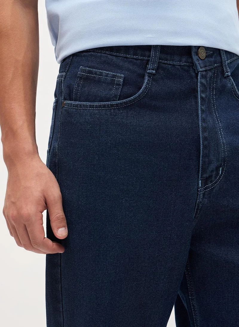 Urbano Fashion  Urbano Fashion Men's Blue Loose Baggy Fit Washed Denim Jeans Non-Stretchable for Men | Best Price UAE